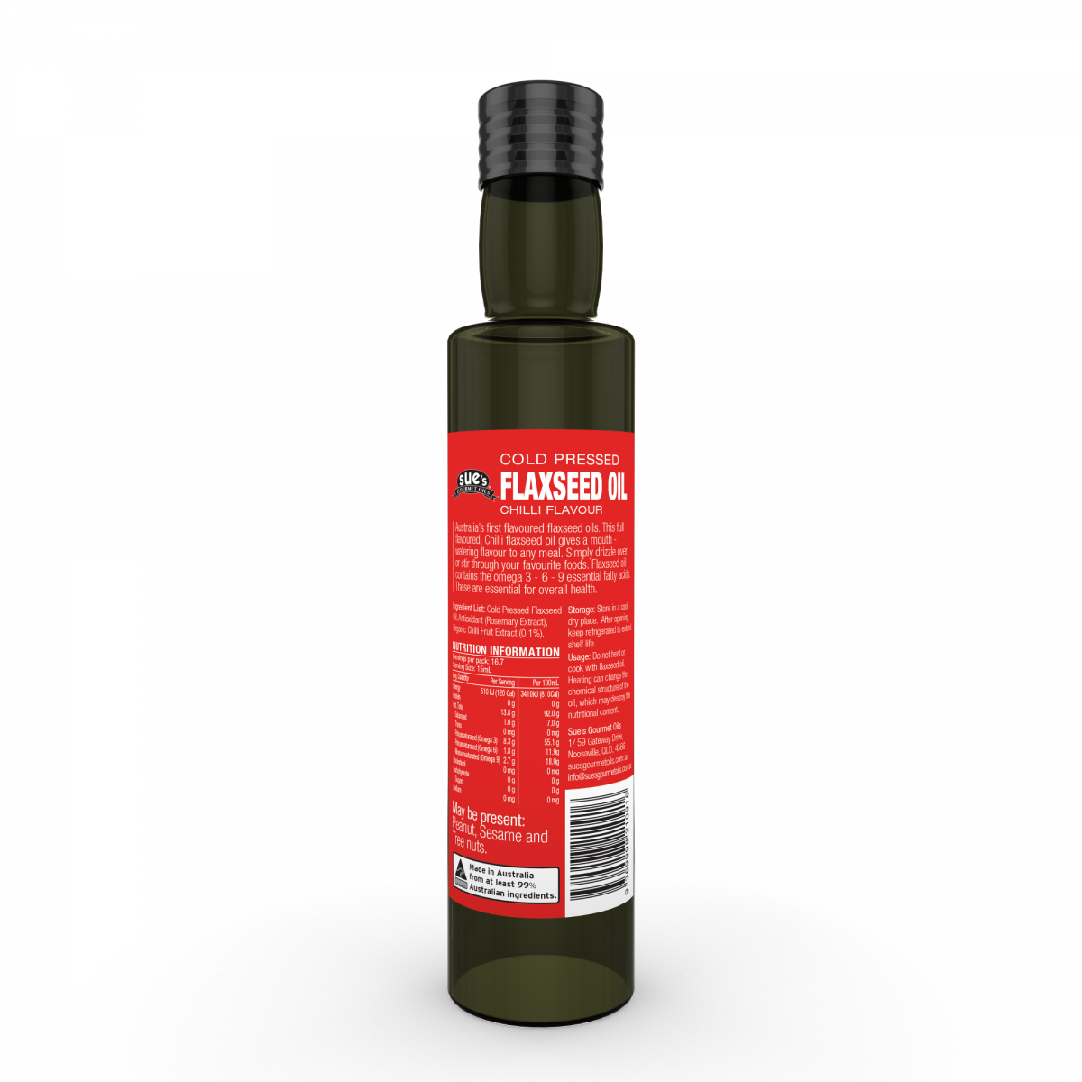 Cold Pressed Flaxseed Oil with Chilli Back